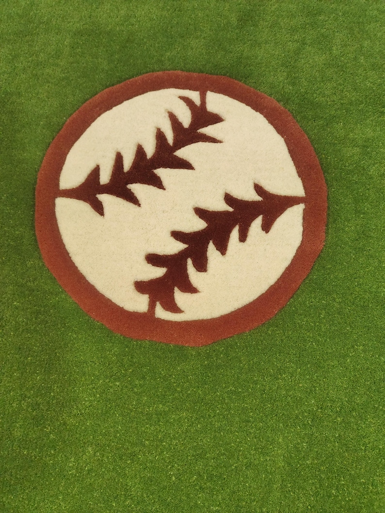 Basball Rug Hand Tufted Baseball Field Rug – Sports Kids Room Carpet - Etsy