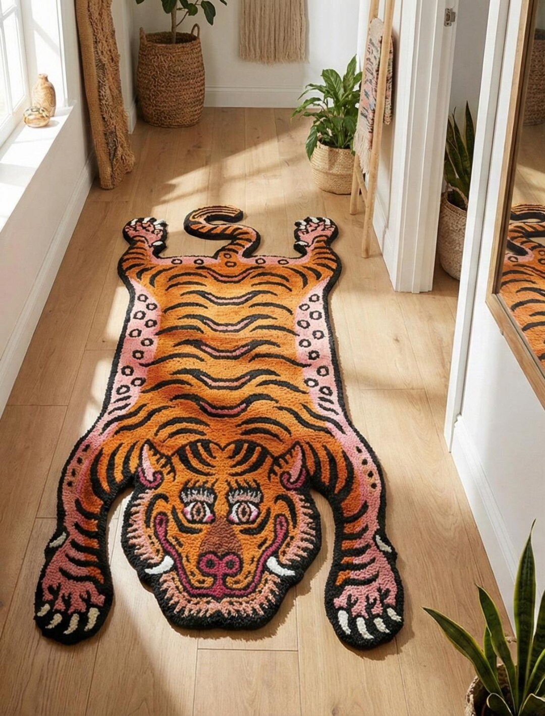 Preppy Tiger Rug Hand-tufted Tibetan Tiger Rug Runner – Boho Folk Art Decor - Etsy