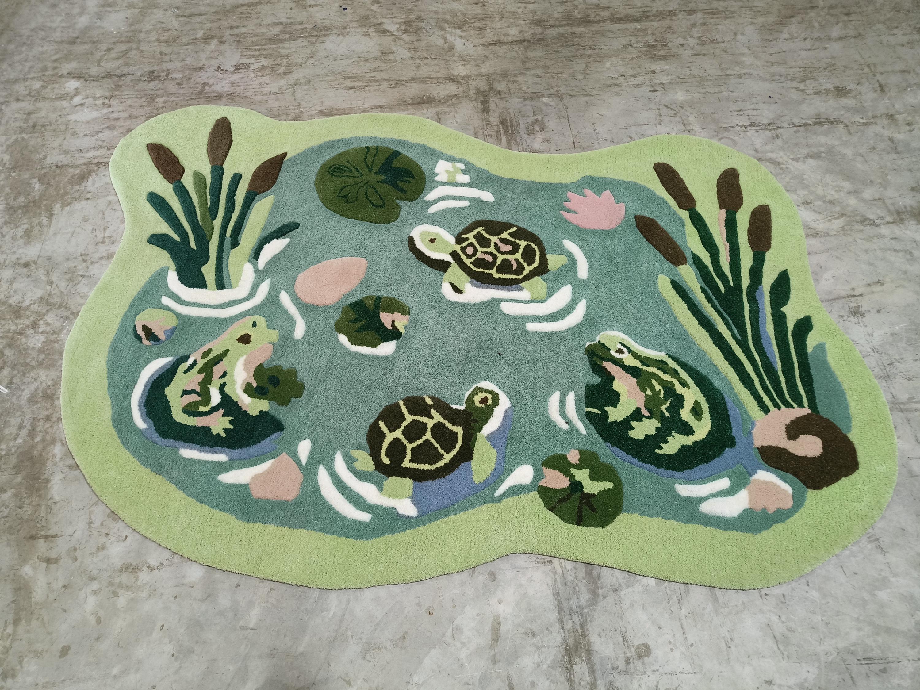 Frog Pond Rug, 3D Plush Playroom Carpet, Nature Lily Pad Floor Rug - Etsy