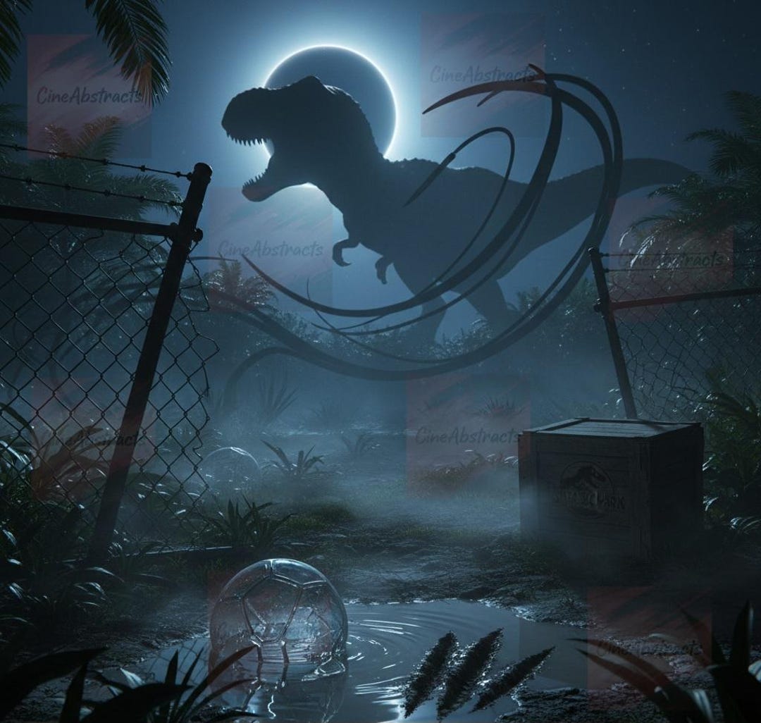 Shadow Rex Jurassic World T-rex Shadow Eclipse Art Print | Moonlit Jungle Abstract ...