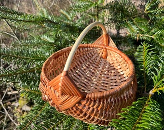 Handgeweven wilgenmand met handvat, rustieke rieten geschenkmand, natuurlijke wilgen opbergmand, mand voor landelijke decoratie