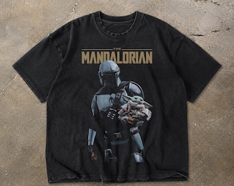 Oversized Mandalorian Star Wars Movie T Shirt | Star Wars Disney Tee | Star Wars The Mandalorian