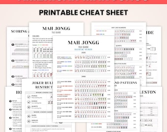 Printable Mahjong 2025 Cheat Sheet, 2025 Mahjong Hands, Beginner Mahjong Help, NMJL 2025 Card Reference, American Mahjong, Mahjong Gift