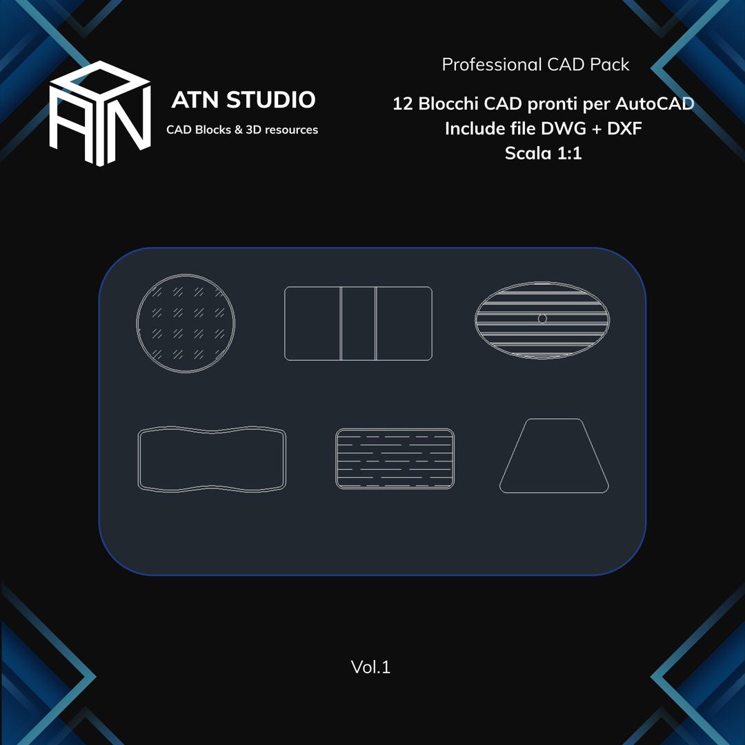 ATN Studio | 12 2D Top View Tables (DWG + DXF) | Professional CAD ...