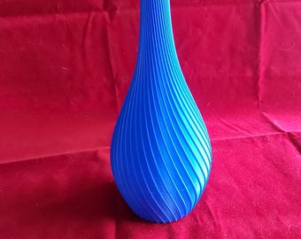 3D Printed Modern Spiral Vase – Elegant Blue Decorative Vase for Dried Flowers, Minimalist Home Decor (13 cm)