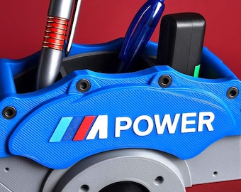 gif te 3D Printed Brake Pad Organizer – Blue Desk Holder – Handmade Automotive Figurine – Unique Gift for Car and Fans