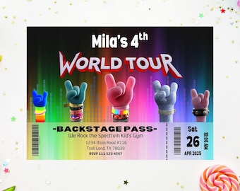 Trolls World Tour Birthday Invitation | Editable Poppy Party Template (Digital Download)