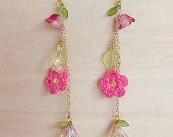Whimsical Floral Dangle Earrings