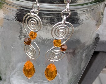 Double Swirl Dangle Earrings