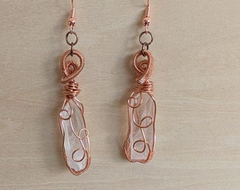 Wire Wrapped Crystal Earrings