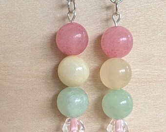 Pastel Beaded Drop Earrings