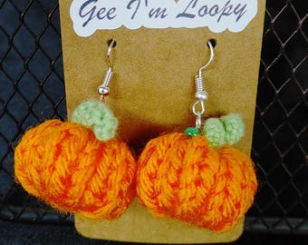 Adorable Crochet Pumpkin Earrings
