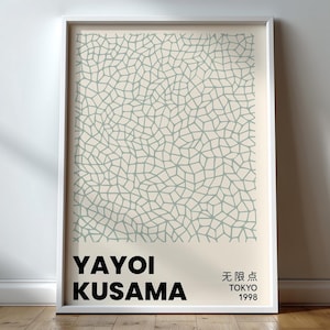 Yayoi Kusama | Infinity Nets Tokyo 1998 Print | Sage Green Lattice Wall Art
