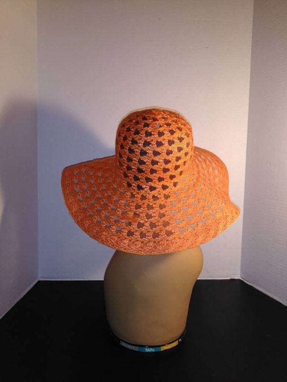 Bright orange floppy hat - image 2