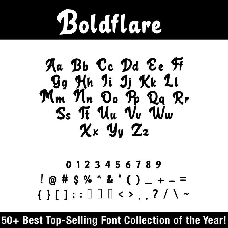 50+ Bold Fonts Bundle Strong Display Typeface Set TTF OTF Instant ...
