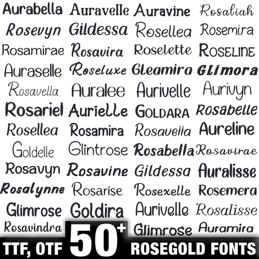 Rosegold Font Bundle 50 Luxe Script Fonts TTF OTF Instant Download - Etsy