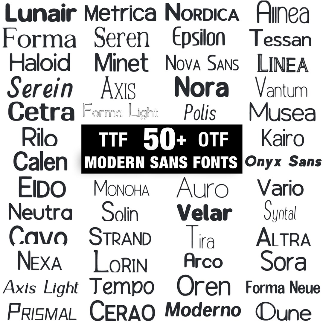 Modern Sans Font Bundle | 50+ Clean Minimal Fonts TTF OTF - Etsy