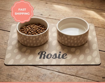Personalized Dog Bowl Mat,  Waterproof Pet Feeding Placemat, Dog Lovers Gift