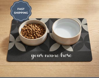 Personalized Dog Food Mat with name, Waterproof Pet Placemat, Gift for Dog Lovers