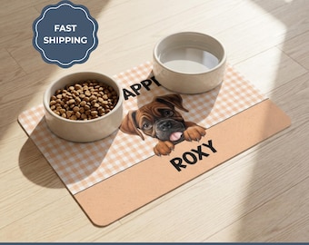 Personalized Dog Feeding Mat, Custom Pet Name, Waterproof, Easy Clean, Dog Lover Gift
