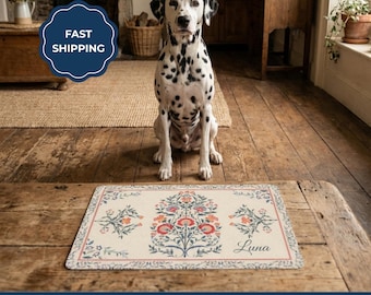 Personalized Dog Food Mat with name, Custom Pet Feeding Placemat, Waterproof Non Slip Dog Bowl Mat, Dog Lover Gift