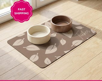 Personalized Dog Food Mat with name, Custom Pet Feeding Mat, Non Slip Waterproof Dog Bowl Placemat, Dog Lovers Gift