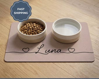 Tappetino per cibo per cani personalizzato, accessorio antiscivolo per l'alimentazione, regalo per gli amanti dei cani