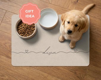 Personalized Dog Food Mat | Non Slip Feeding accessory | Dog Lover Gift