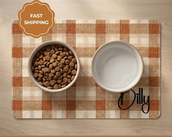 Tapete de comida para perros personalizado, mantel individual neutro para mascotas, regalo para amantes de los perros