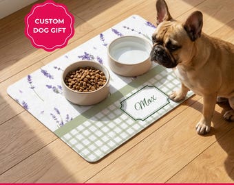 Personalized Dog Food Mat, Non Slip Feeding Accessory, Gifts for Dog Lovers