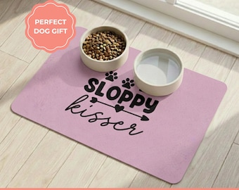 Tapete de comida para perros personalizado, mantel individual antideslizante, regalo para amantes de los perros