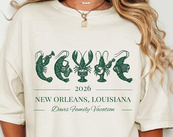 Personalized New Orleans Crawfish Shirt, Funny Cajun Shirt, Custom Family Vacation Shirt, Louisiana Custom Name Group Tee, Bachelorette Tee