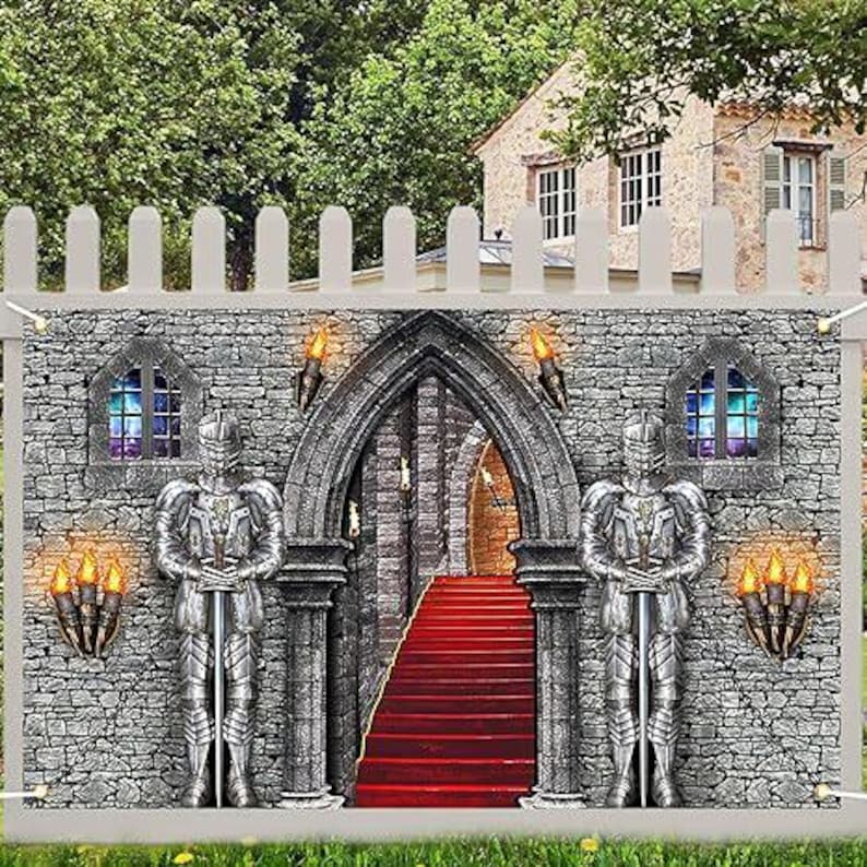 Medieval Banner Knight Castle Backdrop Castle Backdrop Medieval Party ...