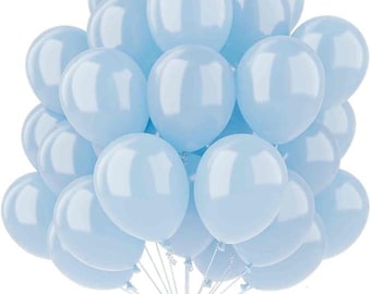 Sky Blue Balloons 50 pcs 12 Inch Pearl Light Blue Balloons for Graduation Gender Reveal Baby Shower Wedding Anniversary Party Decorations
