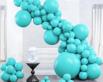 Teal Balloons, 100pcs Teal Blue Different Sizes Pack of 36 Inch 18 Inch 12 Inch 10 Inch 5 Inch Turquoise for Balloon Garland or Balloon Arch