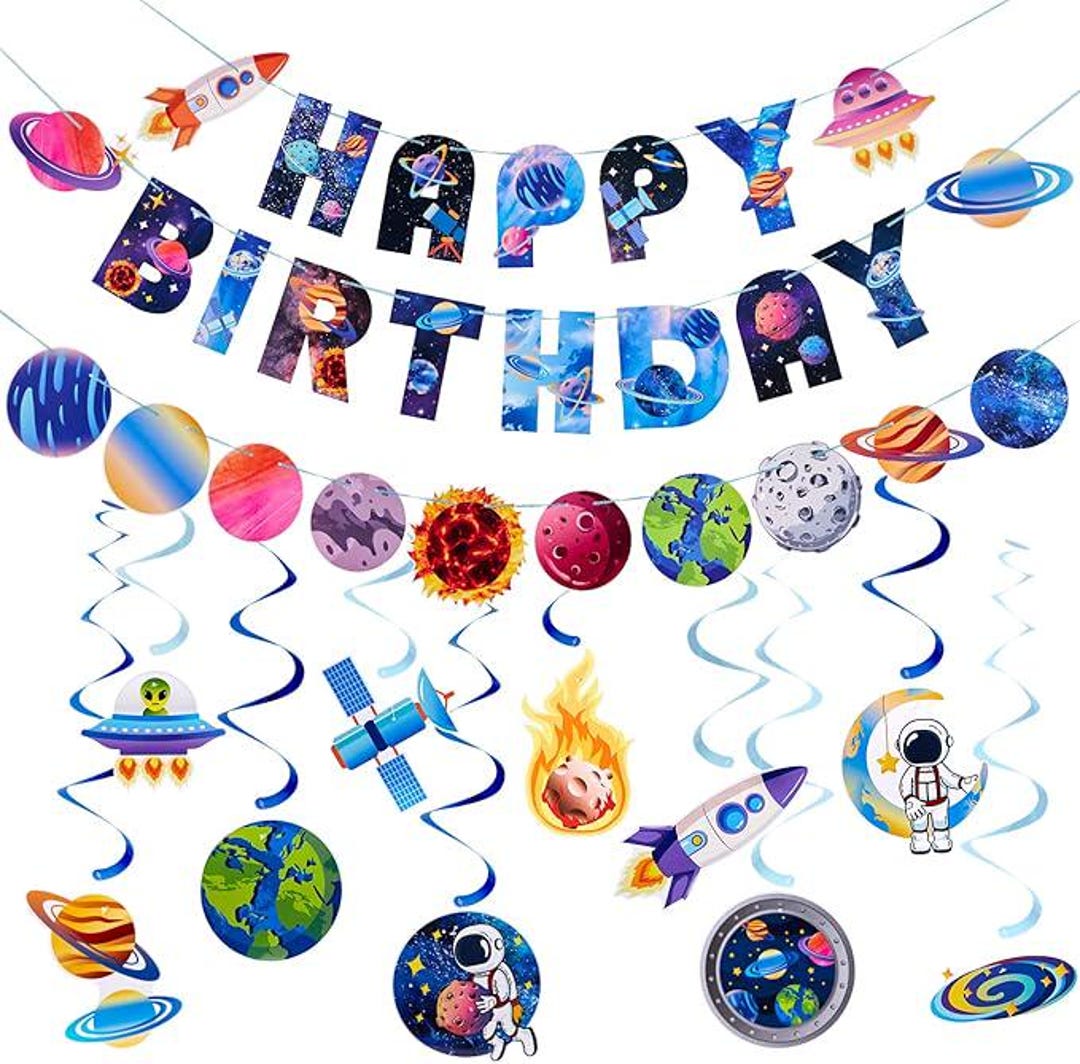 Solar System Birthday Party Decorations Outer Space Happy Birthday ...