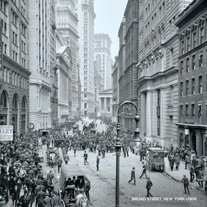 Vintage Photograph of Broad Street in New York circa 1905