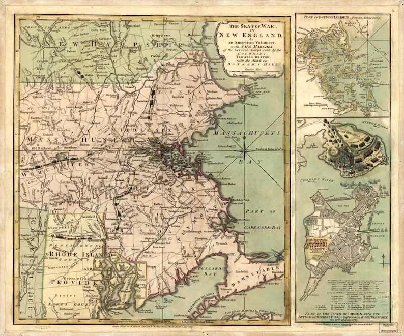 1775 Map of Boston image 1