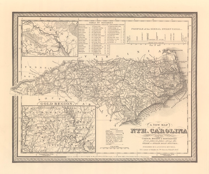 1848 Map of North Carolina image 1
