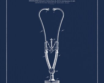 Stethoscope Patent Print