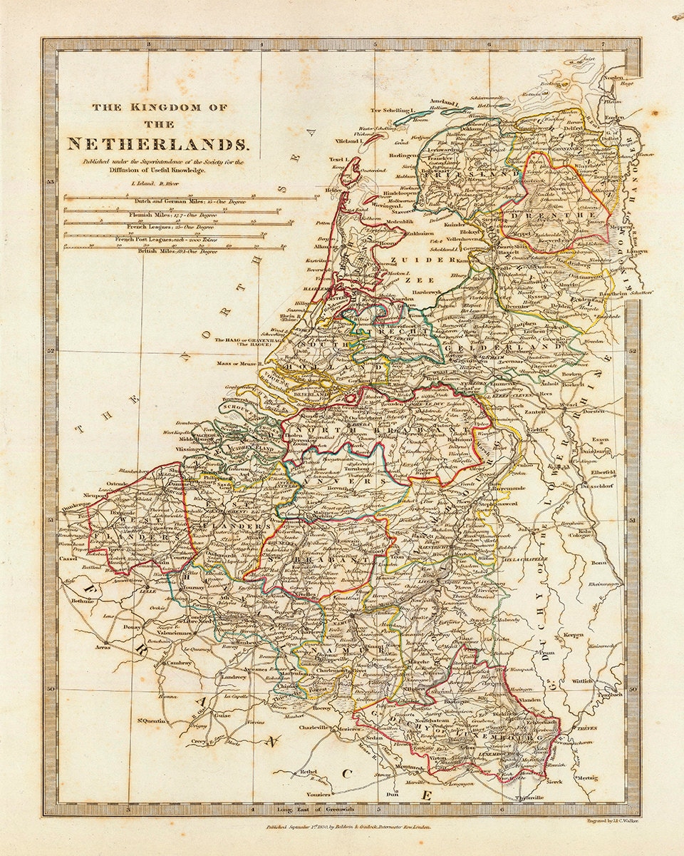 1830 Map of The Netherlands