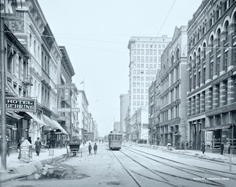 Fotografia d'epoca di Main Street, Memphis c1906