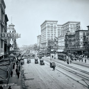 Vintage Photograph of Canal Street in New Orleans circa 1910