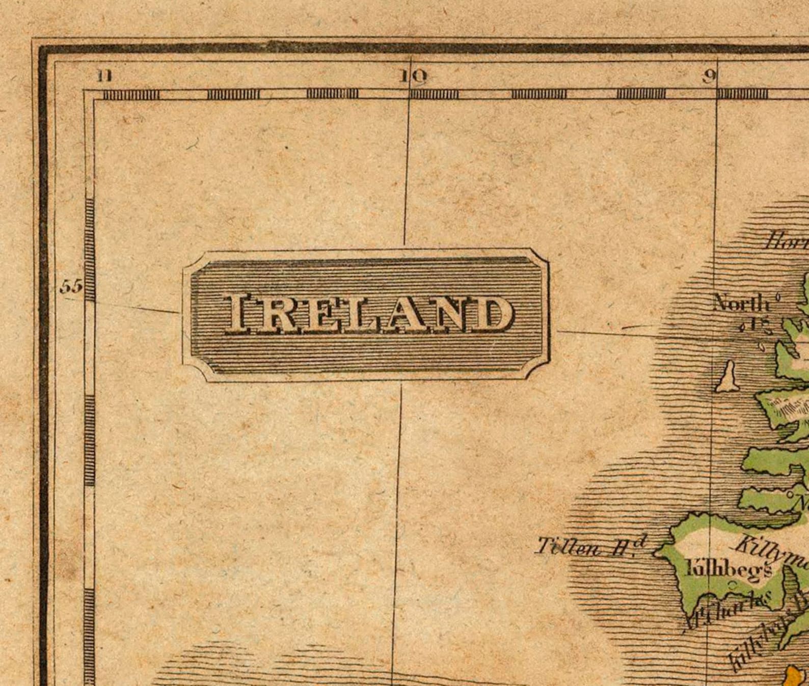 1820 Map of Ireland Etsy
