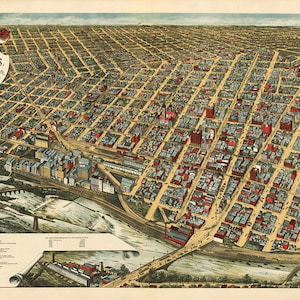 1891-Panoramablick auf Minneapolis