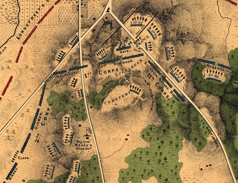 1863 Map of Gettysburg Etsy - Il 794xN.310217551