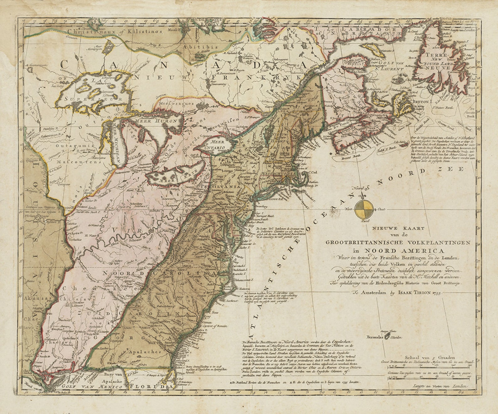 1755 Map of North America Etsy