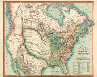 北アメリカ / オリジナル 1890 年北アメリカのアンティーク地図 - Etsy