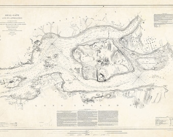 Carta náutica de Hell Gate de 1875