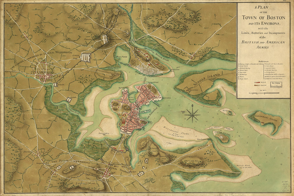 1776 Map of Boston